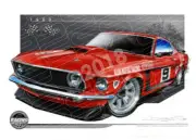 Racing Legends 1969 ALLAN MOFFAT FORD MUSTANG A2 FRAMED PRINT (RL03)