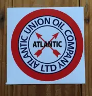 Atlantic Union Oil Co self-adhesive vinyl sticker petrol or oil bowser / pump