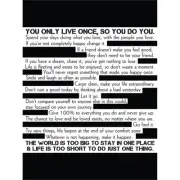 Motivational Manifesto Advice Typography Black White Canvas Wall Art Print