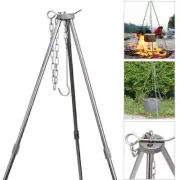 Portable Camping Tripod Campfire Cooking Dutch Oven Pot Holder Outdoor Hiking
