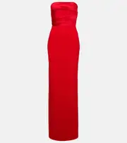 [Solace London] Solace London Afra satin-trimmed gown UK 4 red
