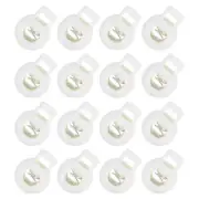 50Pcs 8mm Plastic Cord Locks Single Hole Spring Toggle Stopper, White