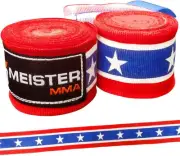 Meister Adult 180" Semi-Elastic Hand Wraps for Length, American