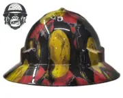 Custom Hydrographic Safety Hard Hat Mining ABORIGINAL FLAG PRO CHOICE WIDE BRIM