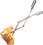 Campfire Tongs Fireplace Log Grabber Fire Pit Barbecue Tool Grill Picnic Outdoor