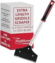 Flat Top Grill Scraper, 15.5" Long Griddle Scraper Tool, 5.5" Replaceable Blade Kitchen Scraper, Ideal for Cleaning & Grilling Accesories for Restaurants, Diners, Bars by FryOilSaver Co. - Model 90018