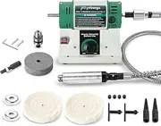 Flyrivergo Bench Buffer Polisher with Accessories Adjustable Variable Speed Multi-Function Bench Lathe Grinder Polishing Machine Tool Kit for Jewelry, Wood, Silver, Amber, Metal, Jade DIY