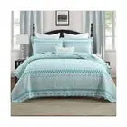 PERHOM Boho Quilt Set Queen - 100% Cotton Queen Size Bohemian Geometric Strip...
