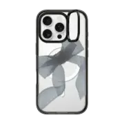 iPhone 16 Pro Impact Ring Stand Case MagSafe Compatible Black Organza Ribbon