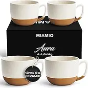 MIAMIO – 450 ml, Set of 4 Ceramic Latte Mug – Elegant Modern Coffee Mug Set for Cafe, Latte, Tea, Hot Cocoa - Drinks Dishwasher & Microwave Safe – Perfect for Home and Office – Aura Collection