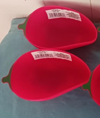 new shaped salsa dish Red Chili Pepper Dip Bowl plastic 2 pcs