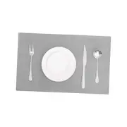 Waffle Stripe Placemats 4pcs Set Heat Insulated Resistant Spot Silver Grey