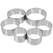 6 Pcs Cake Rings for Baking Round Shape DIY Chocolate Molds Fondant Making