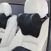 Comfortable 3D Breathable Car Headrest Neck Pillow Auto Accessories Memory Foam fit for Se-at Cushions Back Head Restraint Travel Pillow (Color : Orange-Waist) (Color : Blackneck)