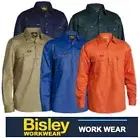 BISLEY WORKWEAR - COTTON DRILL CLOSED FRONT LONG SLEEVE WORK SHIRT - BSC6433