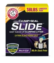 Clump & Seal SLIDE Cat Litter, Easy Clean-Up Multi-Cat Clumping Litter, 38 Lbs