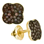 1/2CTW-Diamond NATURAL BROWN EARRING