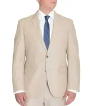 Kenneth Cole NY Two Button Solid Tan Men's Cotton Blazer Sportcoat 36R