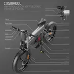 {全款諮詢客服}COSWHEEL 500W鋰電池越野電動自行車助力代步車沙灘山地車摩託車