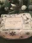 Snowflakes Cotton Flannel Luxury Weight Sheet Set Snow Flakes White Queen NEW