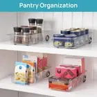 2PCS Fridge Organizer Bins on Wheels Clear Roll Out Drawer Refrigerator Tray AU