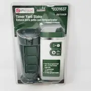 UtiliTech 3-Outlet Manual Outdoor Timer Yard Stake #0331637 New Sealed