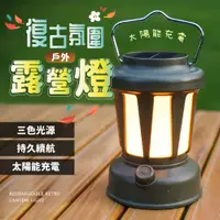 在飛比找PChome24h購物優惠-太陽能充電戶外復古氛圍露營燈