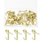 60 Pcs Picture Hangers, 20lb Picture Hooks(30 Hangers + 30 Nails), Gold