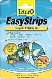 Tetra EasyStrips, Complete Aquarium Test Strips, Water Testing, 25 Count