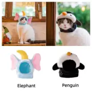 AU Penguin Elephant Hat Cartoon Animal Pet Cat Plush Hat Cute Drag Hat 2 Styles