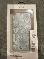 kate spade Clear Case for iPhone 11 Pro/iPhone XS/X, Stones/Hollyhock Floral