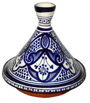 Moroccan Serving Tagine Handmade Ceramic Tajine Dish Exquisite 6 inches White
