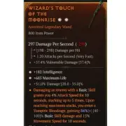 Diablo 4 S8 Wizard's Touch Of The Moonrise 2GA Int Legendary Wand Gear Equipment