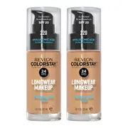 Revlon ColorStay Longwear Makeup Normal/Dry Skin SPF20 30ml 220 NATURAL BEIGE - 2 pack