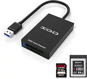XQD Card Reader【Upgraded Version】 USB 3.0 XQD/SD Card Reader Dual Slot Memory Card Reader 5Gpbs Super Speed Support Sony G/M Series, Lexar 2933x/1400x USB Mark XQD Card,SD Card for Windows/Mac OS