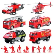 14 Pcs Fire Truck with Firefighter Toy Set, Mini Die-cast Fire Engine Car, Mi...