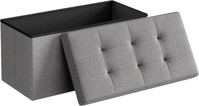 SONGMICS MAZIE Collection - 30 Inches Folding Storage Ottoman Bench, Ottoman Foo