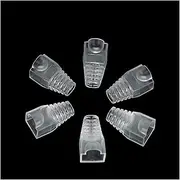 RJ45 Connector Plug Protective Sleeve Cover Cap Compatible with CAT5E/6 Cable USB Connectors Pc Case(100PCS,Transparent)