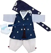 [hanbok store] 100 Day Birth Korea Baby Boy Hanbok Traditional Dress Outfits Celebration Party Navy with Silver Print Set
