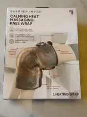 Sharper Image Calming Heat Massaging Knee Wrap Pad 10 Settings Weighted. New
