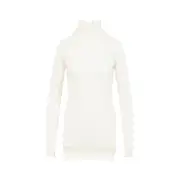 [Carven] Carven-Ecru Turtle Neck Underpinning Wool Pullover-Donna XS STAND