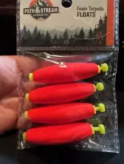 Path & Stream 4pc - 3" TORPEDO Spring Stick FOAM FLOAT Fishing Bobber TX