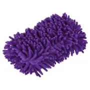 Microfiber Wash Gloves Chenille Cleaning Sponge Mitten Duster Purple
