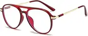 [HCHES] Retro Beam Square Glasses for Men Women Light Black Transparent Finish Eyewear
