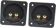 FELTECHELECTR 80mm x 80mm Stage Junction Box Speaker Terminal Connector Loudspeaker Connector Rust Material Easy to Use DIY Friendly 2pcs/kit