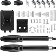 AUSWAY Automatic Gate Opener Kit Driveway Electric Double Swing Door Operator Remote 600kg Power Auto Opening System Home Security