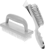 HIAKDOFT 2pcs Multi Functional BBQ Cleaning Brush Stainless Steel Grill Cleaner Tool for Grill Maintenance for Outdoor Grilling and Kitchen Cleaning