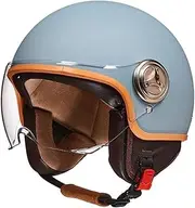 Motorcycle Half Helmet Cool Girl Classic Vespa Helmet Vintage Open-Face 3/4 Moped Helmet for Youth Men Women Scooter ATV Cruiser Helmets, DOT/ECE Approved Light Quick Buckle Helmet D