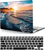 Laptop Cover Case Compatible with New MacBook Pro 16 inch Model M1 A2485/A2780 M2 Pro/Max Chip Released in 2021/2023 with Touch ID, Protective Hard Shell Case & Keyboard Cover, Beach