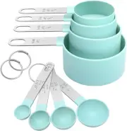 Measuring Cups Set Spoons Nesting Measure with Stainless Steel Handle, For Dry